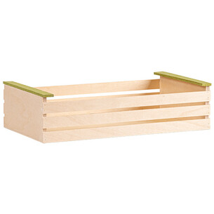 Tray wood rectangular green nature color