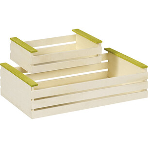 Tray wood rectangular green nature color 2