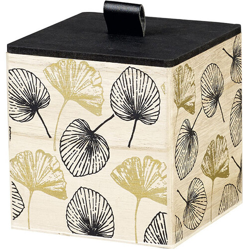 Box wood square gold/black color leaf