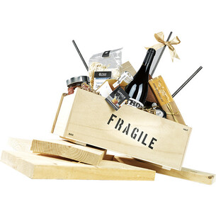 Box wood rectangular FRAGILE natural 2