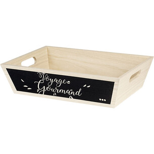 Bandeja madera rectangular VOYAGE GOURMAND natural/negra...
