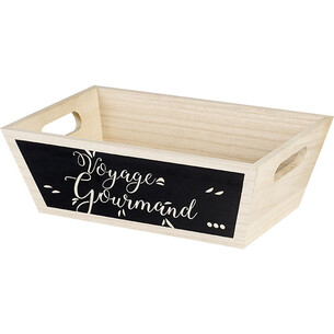 Bandeja madera rectangular VOYAGE GOURMAND natural/negra...