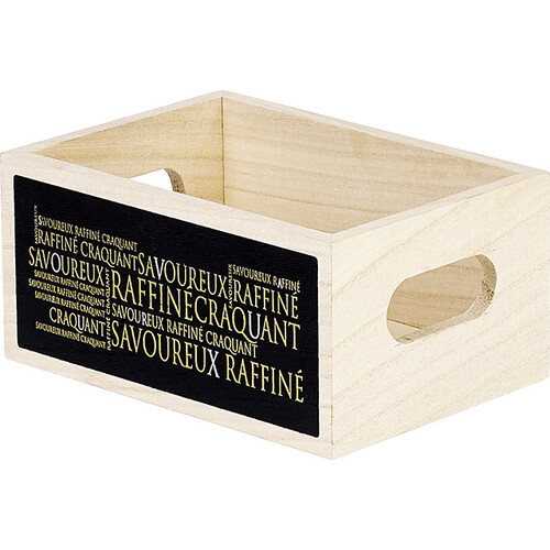 Tray wood rectangular SAVOUREUX copper/black handles