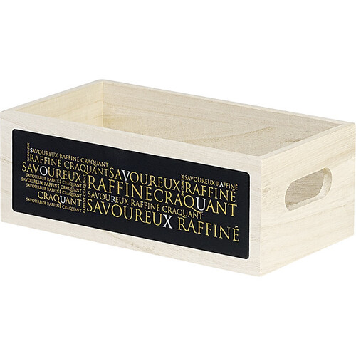 Corbeille bois rectangle SAVOUREUX cuivre/noir...