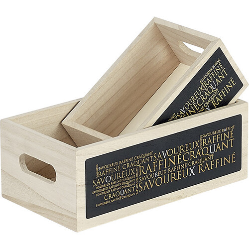 Corbeille bois rectangle SAVOUREUX cuivre/noir...