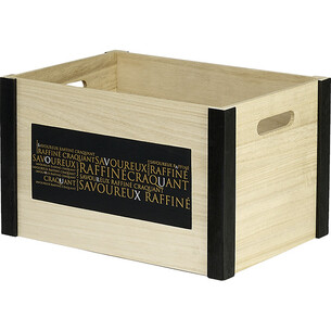 Caisse bois rectangle SAVOUREUX cuivre/noir poignées-Les...
