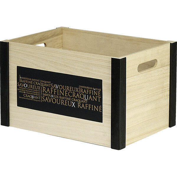Box wood rectangular SAVOUREUX copper/black handles