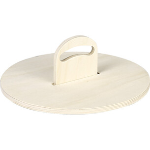 Plateau bois rond  nature poignée amovible 2