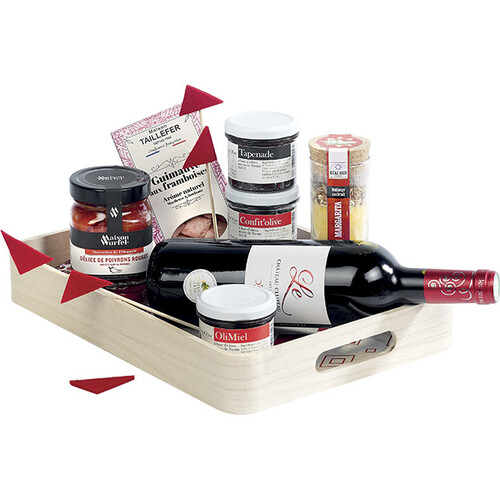 Bandeja madeira retangular com cantos...