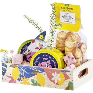 Corbeille bois rectangle JARDIN D'AGRUMES poignées-Les... 2