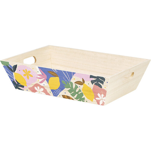 Bandeja madera rectangular JARDIN DE CITRICOS asas