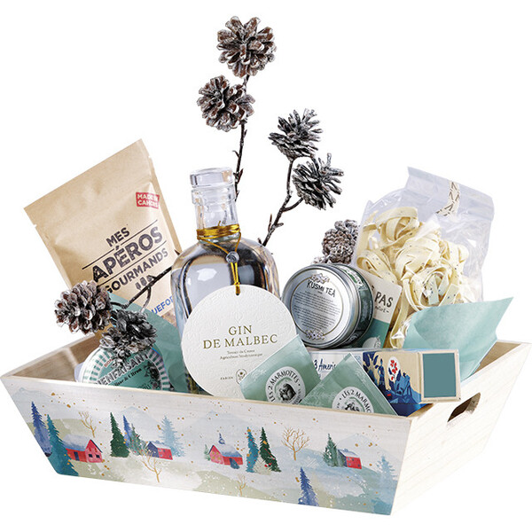 Bandeja madeira retangular ALDEIA NEVADA alças