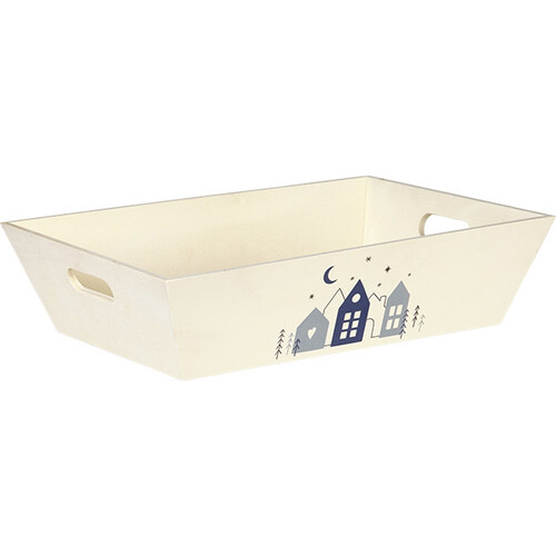 Tray wood rectangular OSLO handles