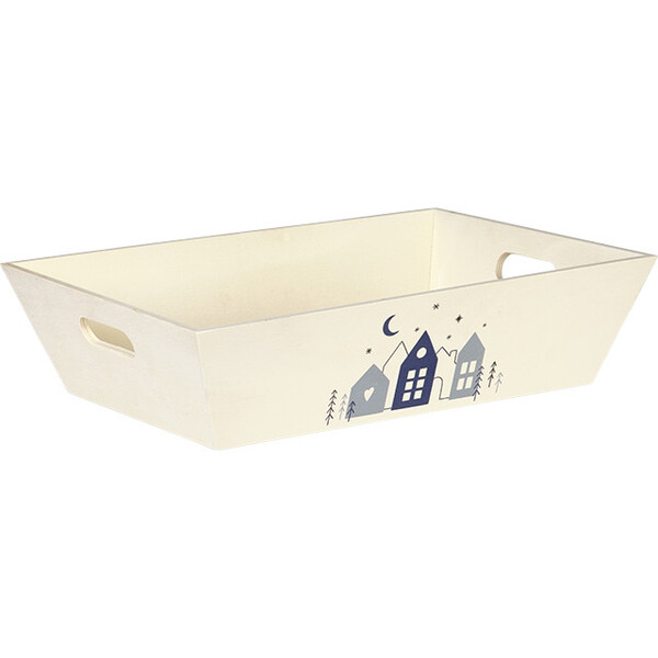 Tray wood rectangular OSLO handles