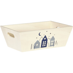 Tray wood rectangular OSLO handles