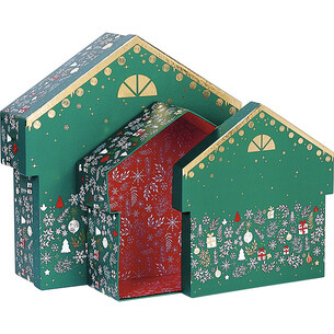 Coffret carton forme chalet BONNES FÊTES... 2