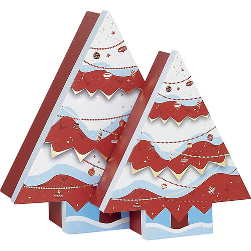 Coffret carton forme sapin BONNES FÊTES...
