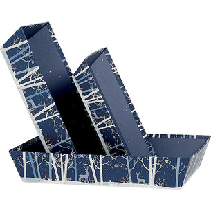 Tray cardboard rectangular blue/white/gold hot foil... 2