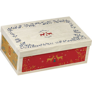 Box cardboard rectangular MERRY CHRISTMAS wood...