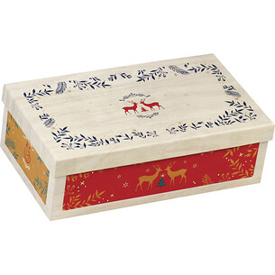 Box cardboard rectangular MERRY CHRISTMAS wood...