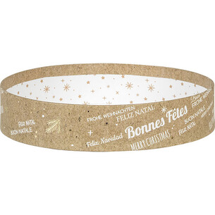 Tray cardboard round MERRY CHRISTMAS kraft/white/gold hot...