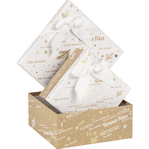 Box cardboard square MERRY CHRISTMAS...