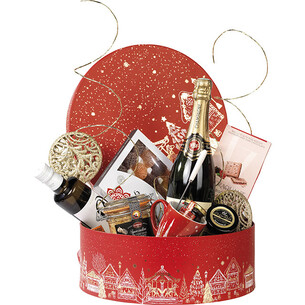Caja cartón redonda FELIZ NAVIDAD rojo/estampación en... 2