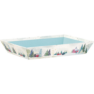 Tray cardboard rectangular SNOWY COUNTRY gold hot foil...