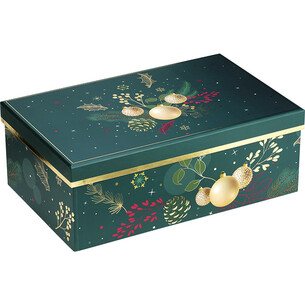 Coffret carton rectangle NATURE ENCHANTEE vert/dorure à...
