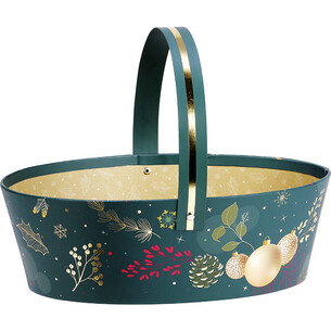 Basket cardboard oval ENCHANTED NATURE foldable handle