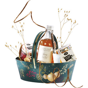 Panier carton ovale NATURE ENCHANTEE anse rabattable 2