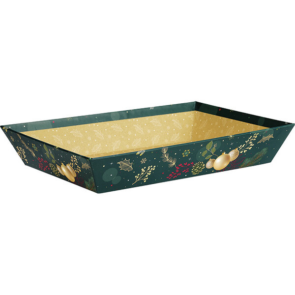 Corbeille carton rectangle NATURE ENCHANTEE vert/dorure à chaud or-Les Bonnes Affaires 2026