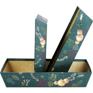 Tray cardboard rectangular ENCHANTED NATURE green/gold... 2