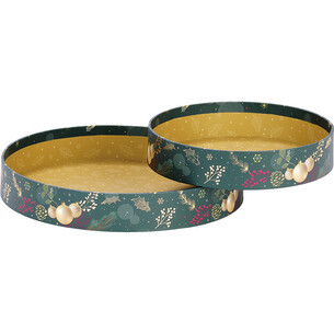 Tray cardboard round ENCHANTED NATURE green/gold hot foil... 2