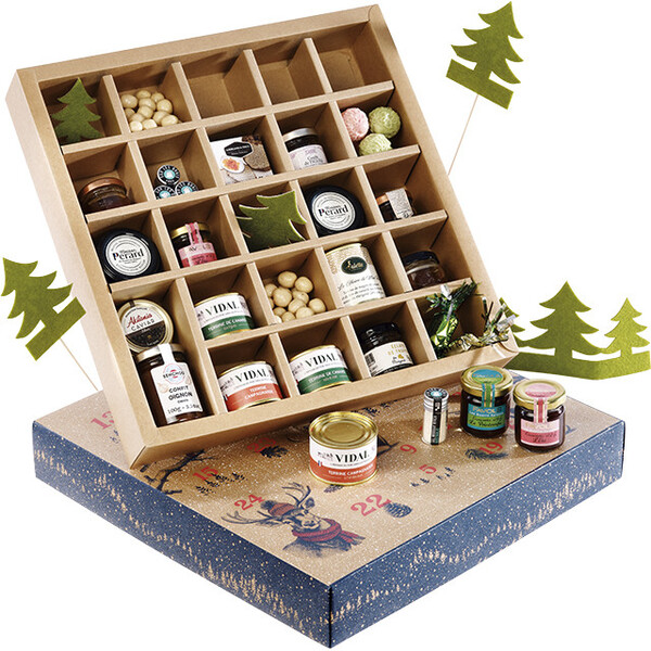 Caja cartón cuadrada Calendario de Adviento ENCUENTROS INSOLITOS  24 casillas precortadas