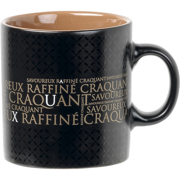 Mug céramique SAVOUREUX noir/cuivre-Les Bonnes Affaires 2026