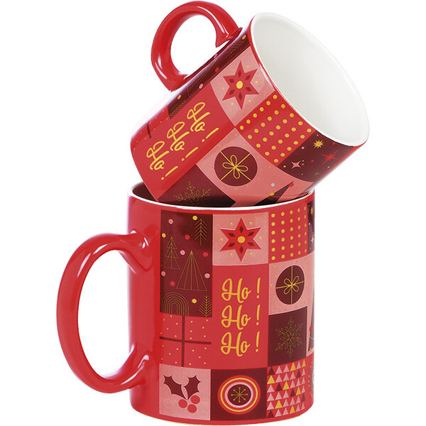 Caneca cerâmica MOSAICO FESTIVO vermelho