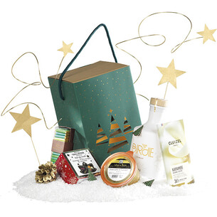 Coffret carton fourreau BONNES FÊTES vert/dorure à... 2