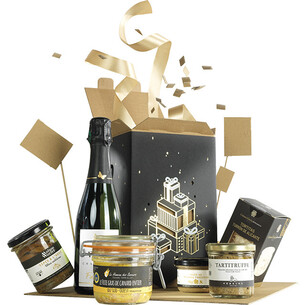 Coffret carton fourreau CADEAUX noir/dorure à chaud or... 2