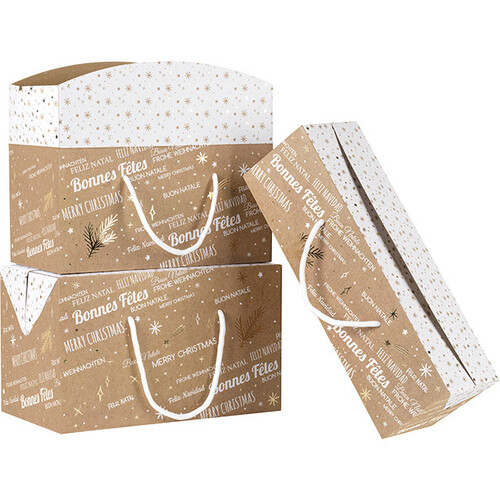 Box cardboard rectangular MERRY CHRISTMAS...