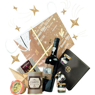 Box cardboard square MERRY CHRISTMAS kraft/white/gold hot... 2