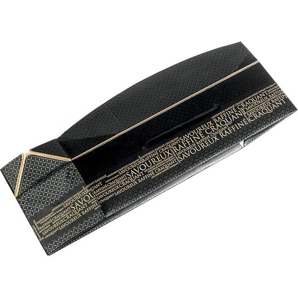 Caja cartón rectangular SAVOUREUX negro/cobre negro cordones cierres laterales