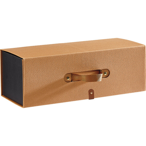 Caja cartón rectangular HAVANA textura havana/negro asa cinta cierre imán  símil piel entrega plana