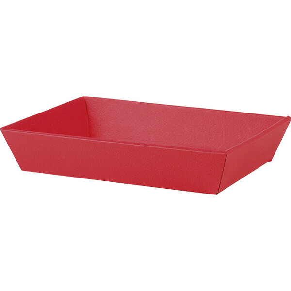 Caja cartón cuadrada ALFOMBRA ROJA textura rojo/negro entrega plana (para montar)