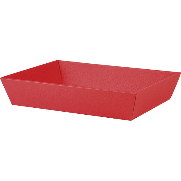 Caja cartón cuadrada ALFOMBRA ROJA textura rojo/negro entrega plana (para montar)