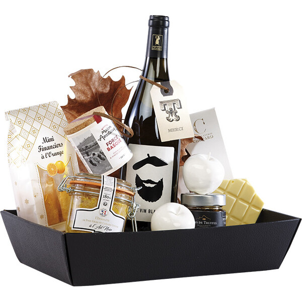 Corbeille carton rectangle noir livraison à plat