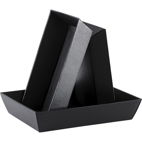 Corbeille carton rectangle noir livraison à plat