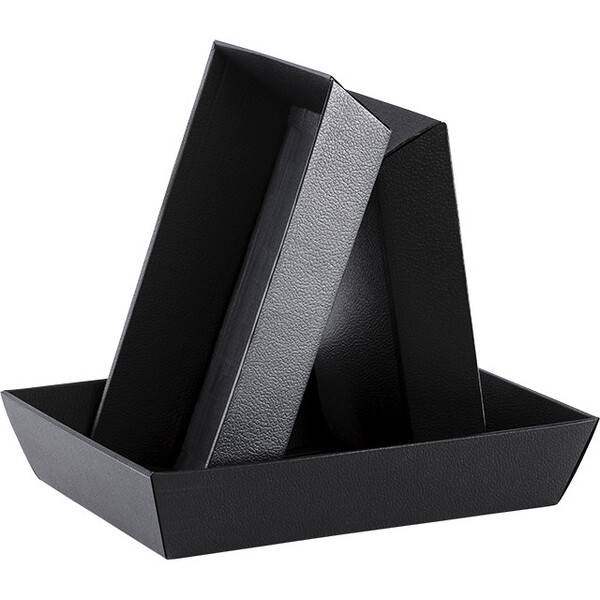 Corbeille carton rectangle noir livraison à plat