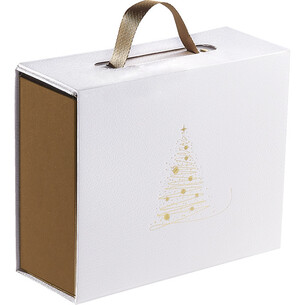 Coffret carton rectangle ECLATS DORES texture blanc/or...