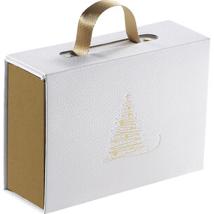 Coffret carton rectangle ECLATS DORES texture blanc/or...